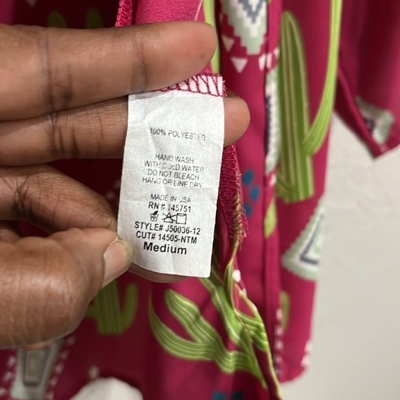 Berry N Cream Pink Cactus print Kimono Size Medium - Picture 4 of 8